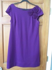 Ladies Jessica Howard Purple Lined Dress w 3 Applied Flowers, Size 12, Ex 