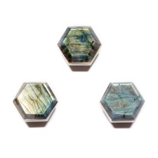 Handmade Labradorite Gemstone Knob –Hexagon Drawer Pull | Elegant Handle