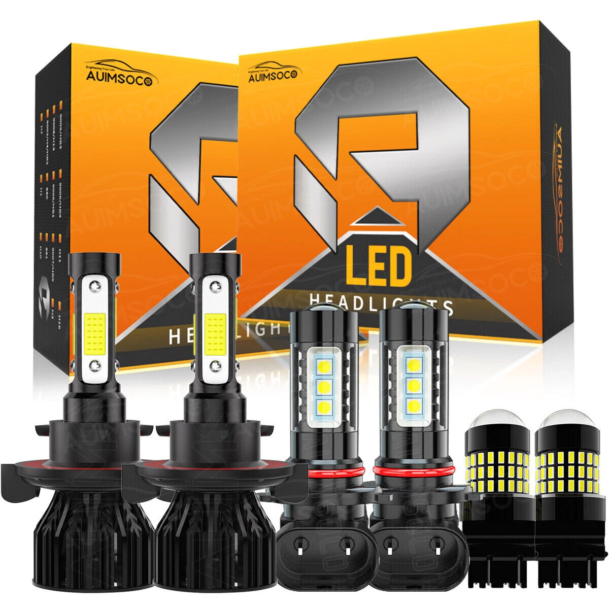 Combo LED Headlight Hi/Lo + Fog Light +Turn Signal Bulbs For 2004-2014 Ford F150