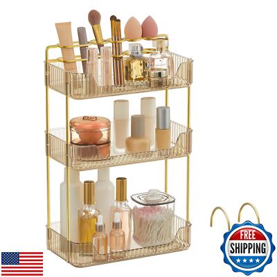 SONGMICS Makeup Organizer, 3-Tier Skincare Organizer Countertop, Customizable