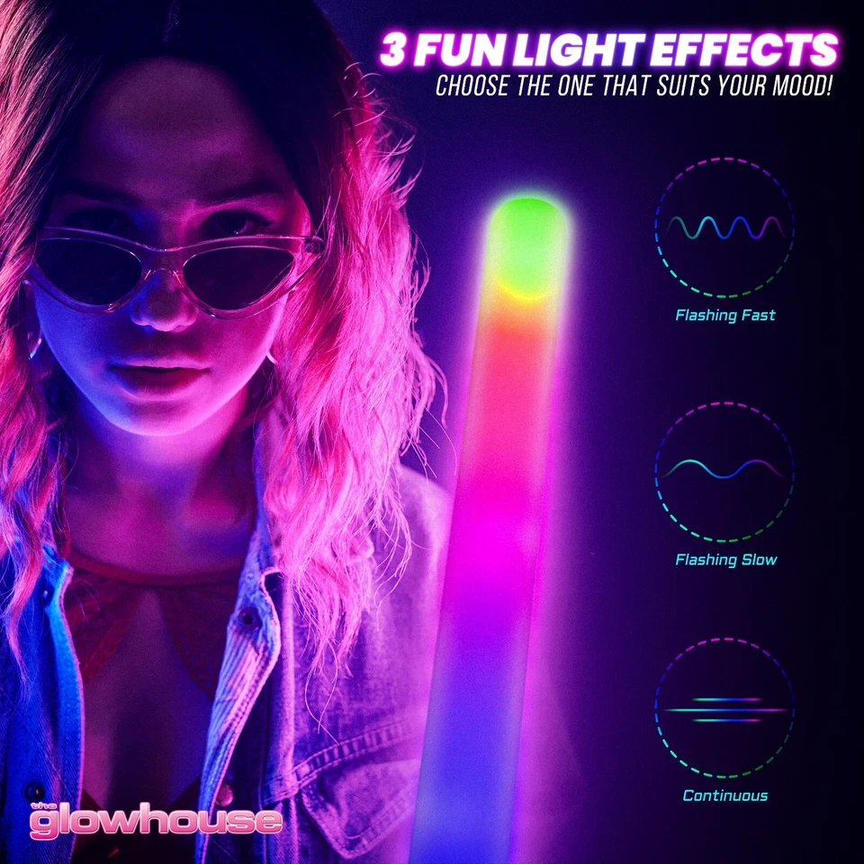 Barra de brillo de espuma LED premium iluminada alta calidad multicolor grande 18" de largo Reino Unido Foto 4 de 4