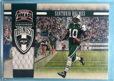 2011 Panini Threads Gridiron Kings JETS Santonio Holmes Material Card #009/299
