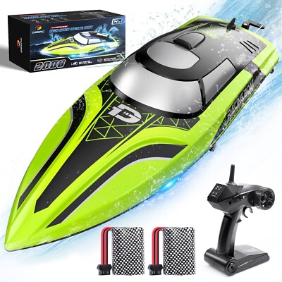 DEERC RC Boot mit LED-Licht, 30+ Minuten, selbstaufrichtendes ferngesteuertes Boot