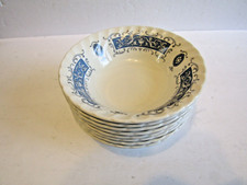 4-CEREAL BOWLS-VTG RIDGWAY-PORTLAND CHERUBS PATTERN-IRONSTONE-ENGLAND