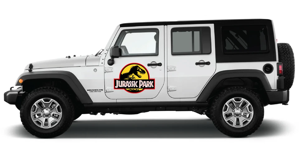 Jurassic Park Yellow Back CLING! 2 water/UV proof Removal decals for your Car Foto 2 de 4