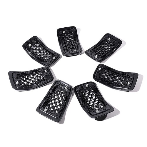 For 2019-2023 Jeep Cherokee Honeycomb Mesh Front Grill Inserts Gloss Black 7pcs - Picture 6 of 8