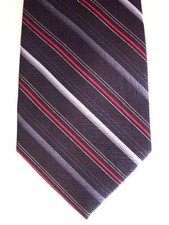 Puritan Boys' Striped Neck Tie Charcoal Red Multi Pre-Tied
