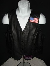 1ST CLASSICS BLK LEATHER MOTORCYCLE VEST SIZE XL