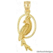 New 14k Yellow Gold Bird Pendant