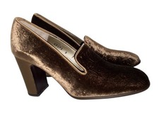 Vintage Kenneth Cole New York Brown Women's Velvet Slip-On Heels Pumps 8B