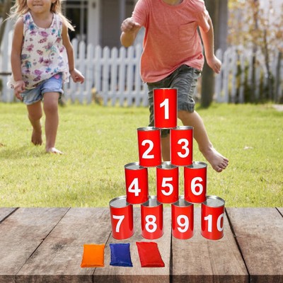  Toss Game Lawn Geburtstagsfeier Playground Knockdown Can Game Set
