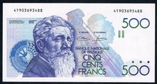 BELGIUM - 500 FRANCS ND (1984-1986) GL, JG UNC P 143a