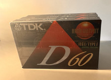 TDK D-60 60min Blank Cassette Tapes High Output Normal Position-Three Sealed