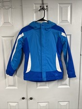 REI Co-Op Insulated Hooded Jacket Youth Girls Med 10-12 Blue Winter Coat