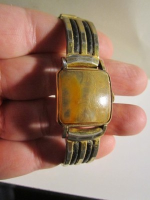 VINTAGE WADSWORTH TANK WATCH 10K RGP CASE NOT WORKING - OFC-D3