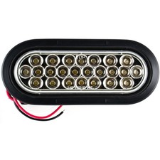 6.5 Inch White Oval 24 Led Backuptail Truck Light W Grommetpigtail - Qty 1