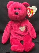 Ty Beanie Babies Valentina Bear Red with Heart Patch Retired 1998 TAG ERROR