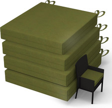 Set of 4 Waterproof Patio Cushions 18.5x16x3 for Outdoor Furniture, Green Chair