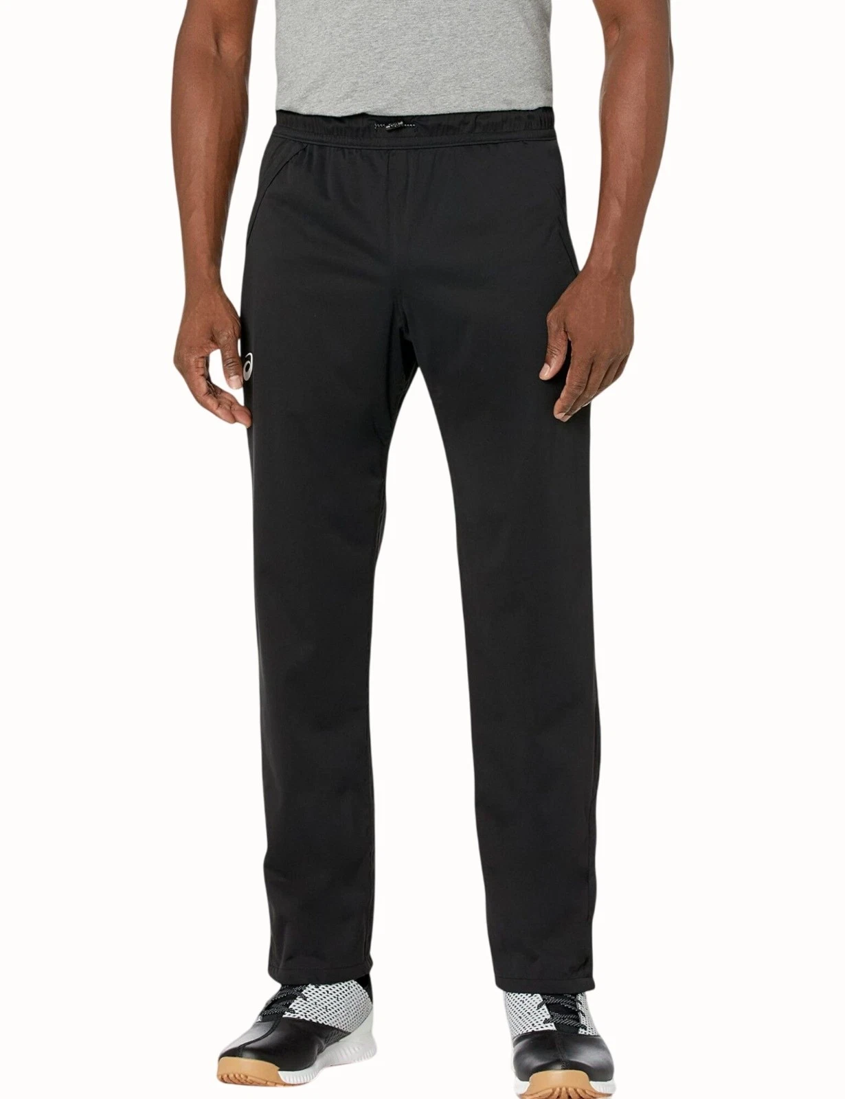 ASICS Mens 2XL Team Rain Pants Black Zip Ankle Windproof Water Resistant NEW