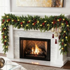 6 FT Christmas Cedar Garland, Real Touch Soft Thickness Greenery Pine Garla...