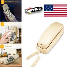 Lightweight Beige Corded Telephone Easy Wall Mount with Volume Control Features