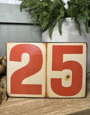 Vintage Inspired Grocery Numbers 25 Christmas SIGN HANDMADE