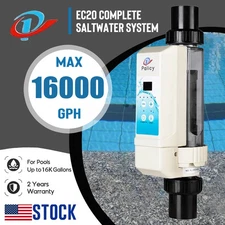 Complete Salt Water Pool Chlorine Generator System for 16,000 Gallon Pools