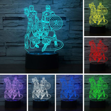 3D Illusion LED Night Light,Visual Creative 7 Colors Gradual Changing Touch Swit