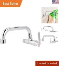Elegant Wall-Mounted Kitchen Faucet with 360  Rotate Spout - Brass  Chrome