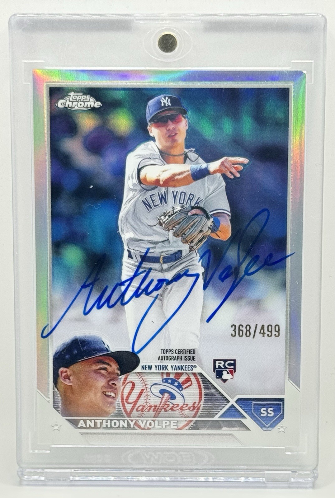 2023 Topps Chrome Rookie Autographs Anthony Volpe #RA-AV Refractor /499(RC)