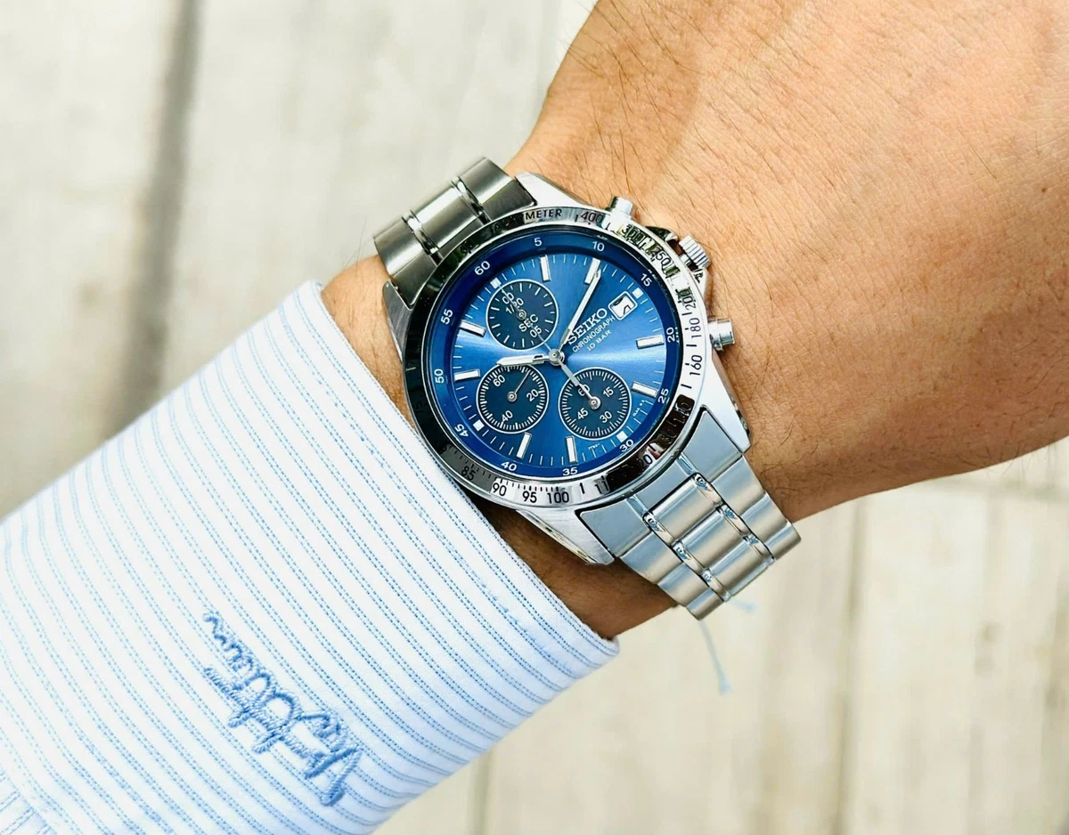 Reloj cronógrafo para hombre SEIKO SPIRIT SBTQ071 azul plata
