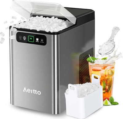 Nugget Ice Maker 40lb/24H Countertop Pebble Ice Machine Self-Clean