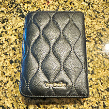 Vera Bradley Black Quilted Leather Organizer/Day Notepad Cover w/ Notepad 4  x6  