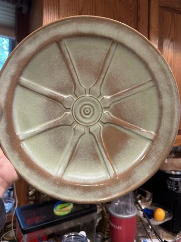 Frankoma Pottery 94FL Wagon Wheel Dinner Plate 10 1/4 PRAIRIE GREEN - BUY NOW!