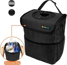 Portable Car Trash Can Garbage Bin Bag Organizer For Vehicles Waterproof Black Portable Car Trash Can Garbage Bin Bag Organizer For Vehicles Waterproof Black