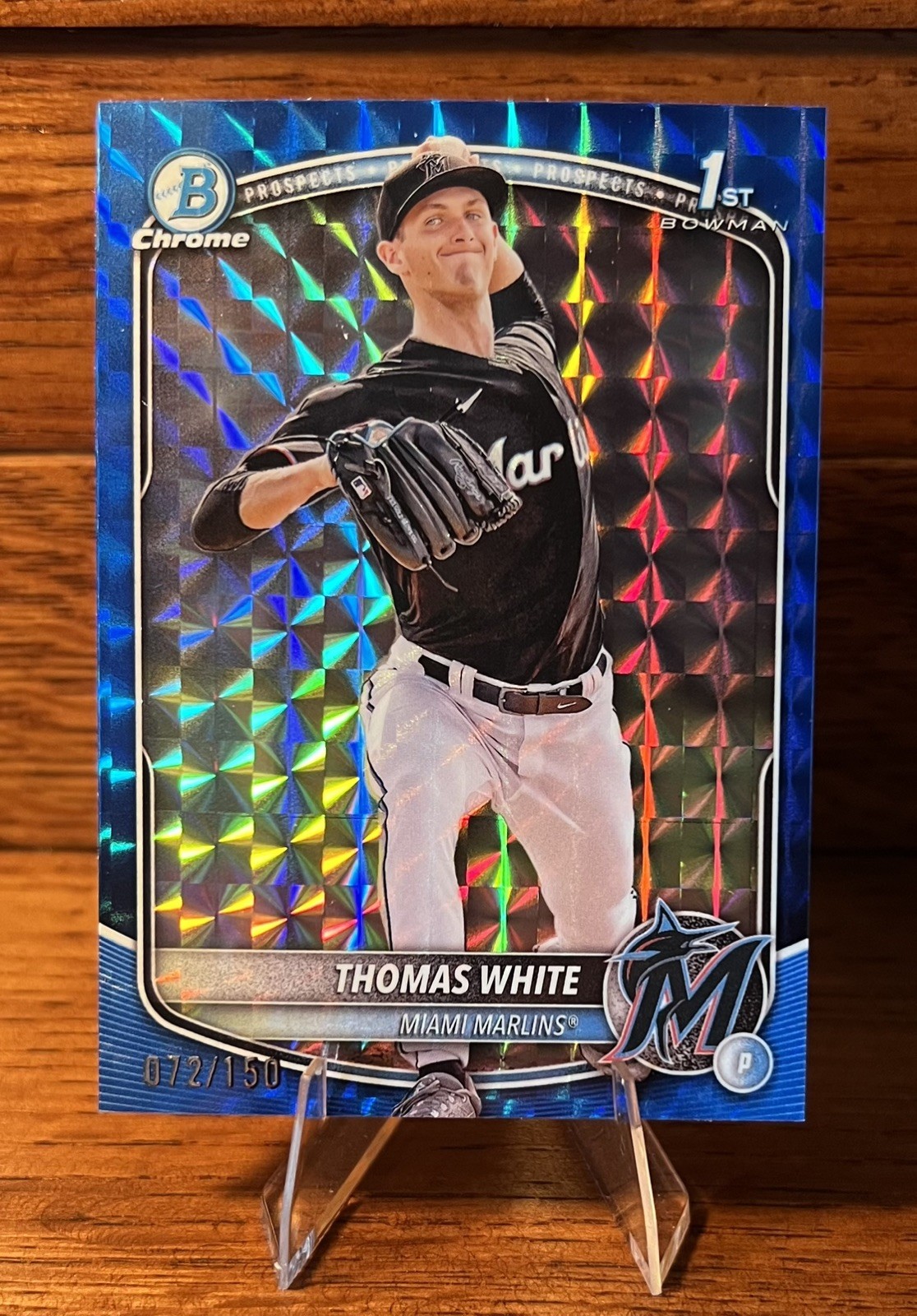 THOMAS WHITE Bowman 1st /150 🔥 2025 Bowman Chrome BLUE Geometric Refractor 💎👀