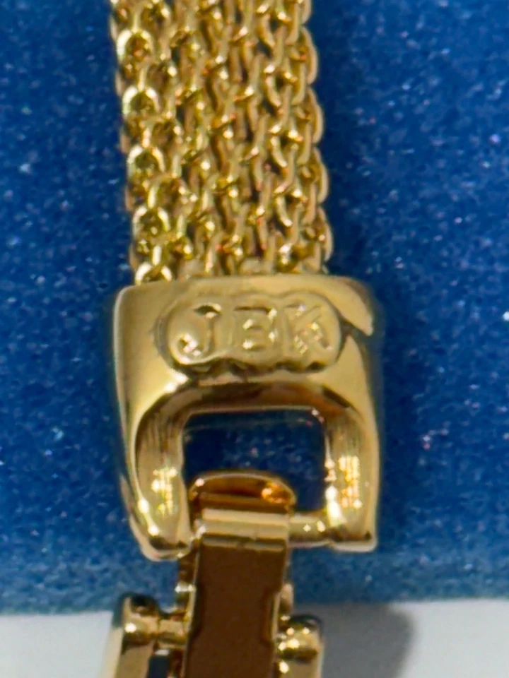 Pulsera de malla dorada Camrose Kross JBK detalles de cristal púrpura firmada 8" Foto 3 de 4