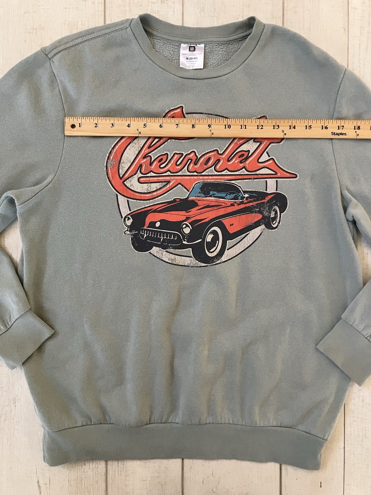 Official GM Chevrolet Corvette Crewneck Sweatshirt M Green General Motors 
