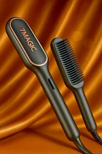 7MAGIC Hair Straightener Brush Fast Heating, Adjustable