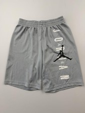 Jordan Shorts Boys Large 12-13 Years Gray Mesh Elastic Waist Basketball Active
