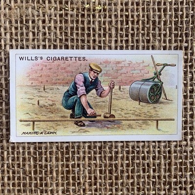 Making A Lawn Gardening Hints #27 1923 Wills Cigarette Imperial Tobacco Card