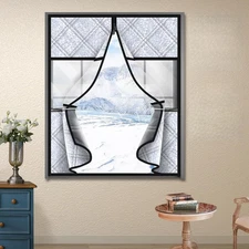 63 x 47 Inch Visible Winter Insulated Thermal Window Cover- Oxford Cloth Cott...