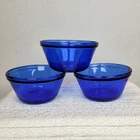 Anchor Hocking Cobalt Blue 6 OZ. Custard Cups Dessert Bowls Ramekins Set of 3