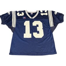 Vintage 90s Russell Athletic 13 XL Blue white Football Jersey mesh made in USA