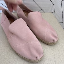 TOMS Alpargata slip-on shoe blush pink suede sneaker comfort moccasin 7 Excellen