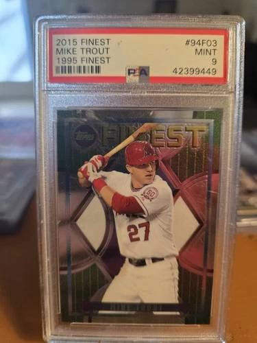 2015 Topps Finest 1995 Flashback #94F03 Mike Trout Angels PSA 8