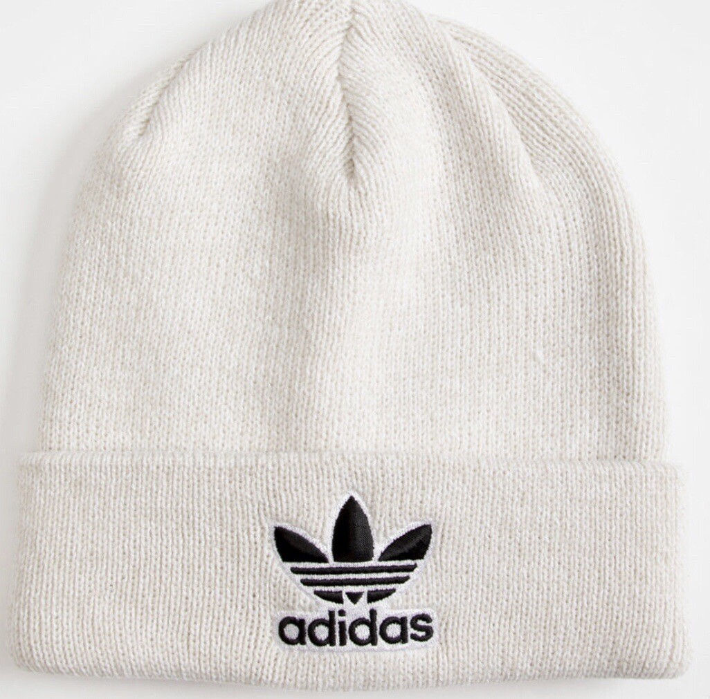 Adidas Trefoil Winter Beanie Hat Cap Mens Womens White  display picture 1