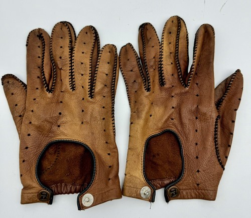 Vintage GEM Leather Women’s Driving Gloves Large WPL 9633 - Picture 6 of 8