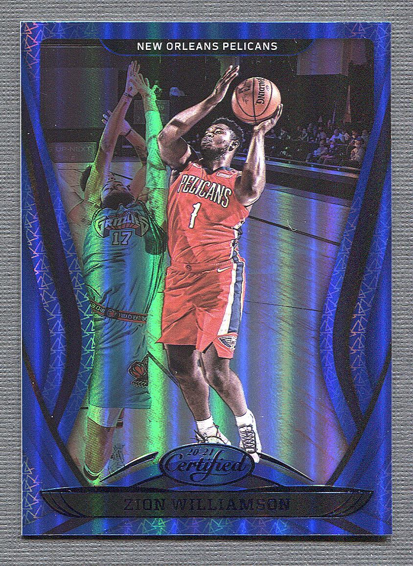 2020 Panini Certified Mirror Blue #80 Zion Williamson