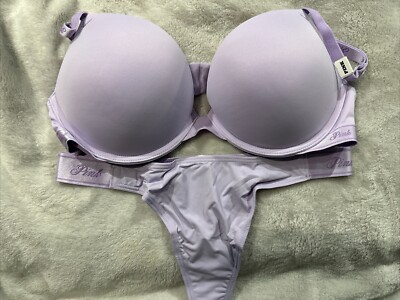 Victoria s  Secret   Pink  Brand  Super  Push-Up 36C Bra W/ Small Thong